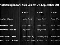 Am Freitag war es wieder soweit - die Austragung unseres zweiten Torii Kids Cups dieses Jahres. Neben unseren jungen Torii-Kämpfern war auch das Dojo Nitta mit seinen Schützlingen wieder herzlich eingeladen. Sie folgten unserem Ruf und so füllte sich die Halle ziemlich rasch. Damit war auch bei unseren Gürtelträgern der Kampf um die ersten drei Podestplätze in Kata und Kumite eröffnet. Für unsere Bärchen galt es im Fitness-Wettkampf alles zu geben. Schnelligkeit, Ausdauer und Kraft waren gefordert, um letztlich ganz oben zu stehen.